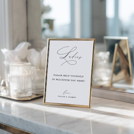 Elegant Minimalist Ladies Bathroom Basket Sign Kaart