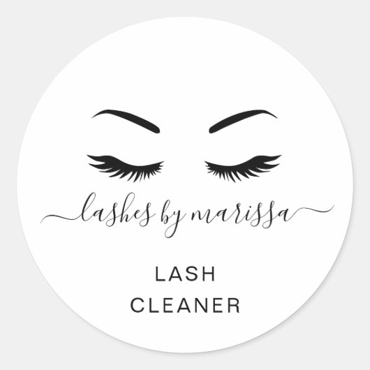 Elegant minimalist Lash Cleaner Lashes Business Ronde Sticker (Voorkant)