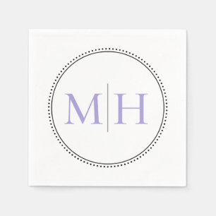 Elegant minimalist Lavender Monogram Weddenschap Servet
