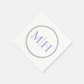 Elegant minimalist Lavender Monogram Weddenschap Servet (Hoek)