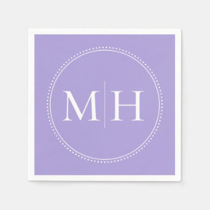 Elegant minimalist Lavender Monogram Weddenschap Servet
