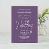 Elegant minimalist Lavender White Wedding Kaart (Staand voorkant)