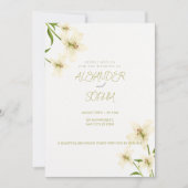 ELEGANT MINIMALIST LILY WEDDING INVITATION  KAART (Voorkant)