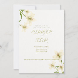 ELEGANT MINIMALIST LILY WEDDING INVITATION  KAART