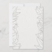 Elegant minimalist line art. Floral Wedding Kaart (Achterkant)