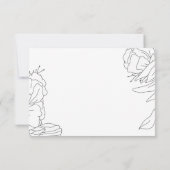 Elegant minimalist line art. Floral Wedding RSVP Kaartje (Achterkant)