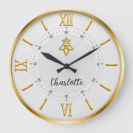 Elegant Minimalist Luxury White & Gold Grote Klok