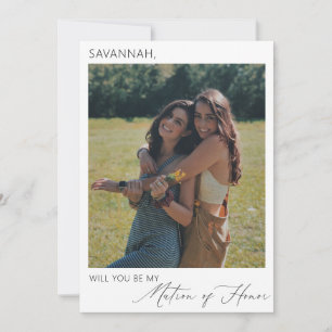 Elegant Minimalist Matron of Honor proposal Foto Kaart