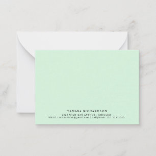 Elegant minimalist Mint Green Notitiekaartje