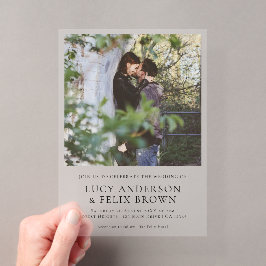 Elegant minimalist | Modern Chic Photo Wedding Acryl Uitnodigingen