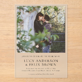 Elegant minimalist | Modern Chic Photo Wedding Acryl Uitnodigingen