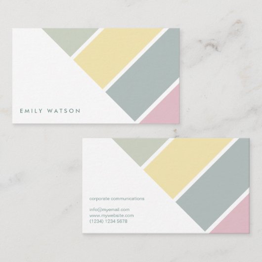 Elegant minimalist modern feminine white card visitekaartje (Voorkant / Achterkant)
