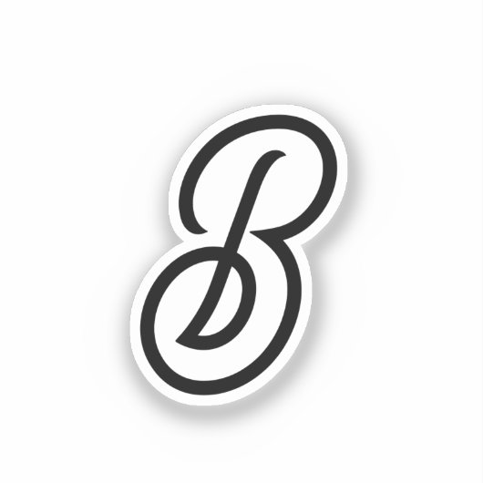 Elegant minimalist modern initial on gray sticker (Voorkant)