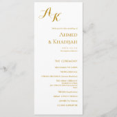 Elegant Minimalist Modern Islamic Wedding Program Programmakaart (Voorkant)