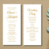 Elegant Minimalist Modern Islamic Wedding Program Programmakaart