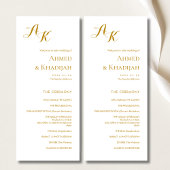 Elegant Minimalist Modern Islamic Wedding Program Programmakaart