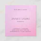 Elegant minimalist Modern Pink Harmony Luxury Vierkante Visitekaartje (Voorkant)