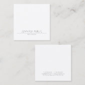 Elegant minimalist Modern Plain Luxury Trendy Vierkante Visitekaartje (Voorkant / Achterkant)