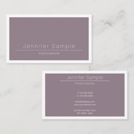 Elegant minimalist Modern Salon Plain Trendy Luxe Visitekaartje (Voorkant / Achterkant)