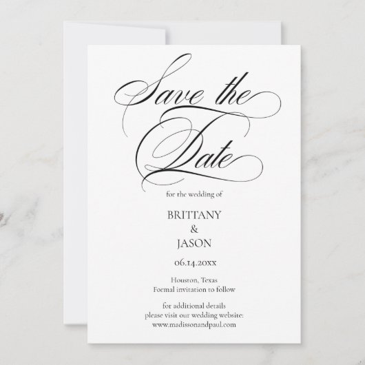 Elegant Minimalist modern Save The Date (Voorkant)