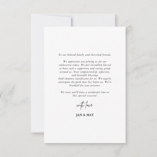 Elegant Minimalist Modern Script Photo Wedding Bedankkaart (Achterkant)