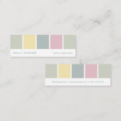 Elegant minimalist modern simple green white card mini visitekaartje (Voorkant / Achterkant)