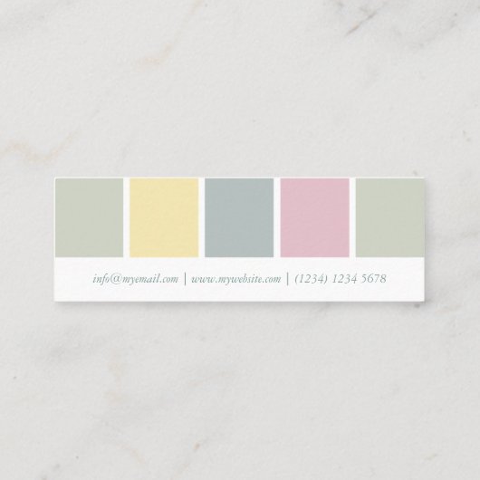 Elegant minimalist modern simple green white card mini visitekaartje (Achterkant)