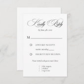 Elegant Minimalist modern Tarjeta de confirmación RSVP Kaartje (Voorkant / Achterkant)