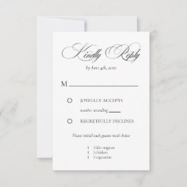  Elegant Minimalist modern Tarjeta de confirmación RSVP Kaartje