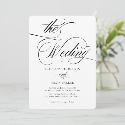 Elegant Minimalist modern Wedding Kaart (Staand voorkant)