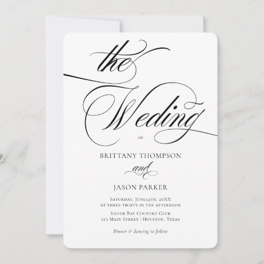 Elegant Minimalist modern Wedding Kaart (Voorkant)