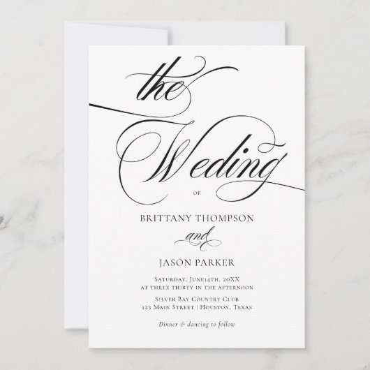 Elegant Minimalist modern Wedding Kaart (Voorkant)