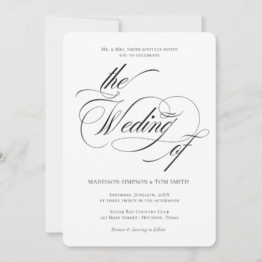 Elegant Minimalist modern Wedding Kaart (Voorkant)