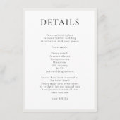 Elegant minimalist | Moderne chic Simple Wedding Informatiekaartje (Voorkant)