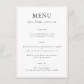Elegant minimalist | Moderne chic Simple Wedding Menu (Voorkant)