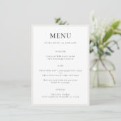 Elegant minimalist | Moderne chic Simple Wedding Menu (Staand voorkant)