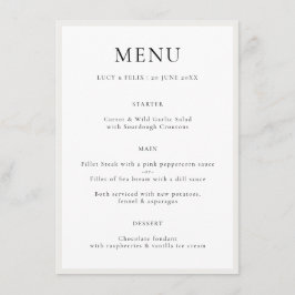 Elegant minimalist | Moderne chic Simple Wedding Menu