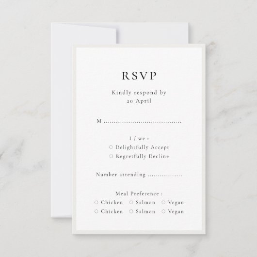 Elegant minimalist | Moderne chic Simple Wedding RSVP Kaartje (Voorkant)