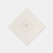 Elegant minimalist Monogram beige Weddenschap Cock Servet (Hoek)