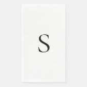 Elegant Minimalist Monogram Black and White  Servet (Voorkant)