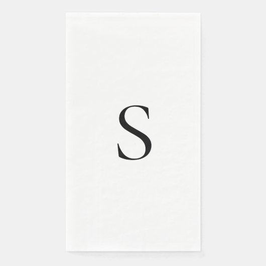 Elegant Minimalist Monogram Black and White Servet (Voorkant)