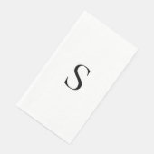 Elegant Minimalist Monogram Black and White Servet (Hoek)
