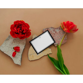 Elegant Minimalist Monogram Black & White Border  Notitiekaartje