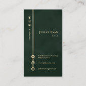 Elegant Minimalist Monogram Emerald Green & Gold Visitekaartje (Achterkant)