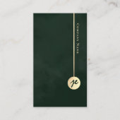 Elegant Minimalist Monogram Emerald Green & Gold Visitekaartje (Voorkant)
