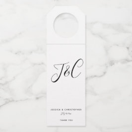 Elegant Minimalist Monogram Initials Wedding Flessenhanger