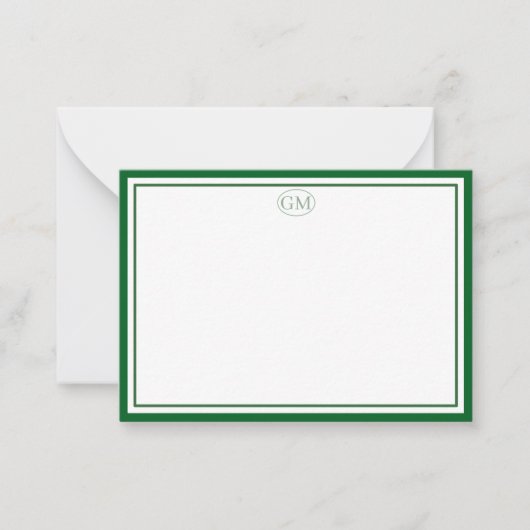 Elegant Minimalist Monogram Note Cards Notitiekaartje (Voorkant)