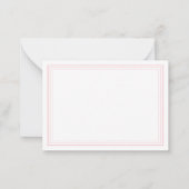 Elegant Minimalist Monogram Pink Border Notitiekaartje (Achterkant)