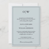 Elegant Minimalist Monogram Wedding Kaart (Voorkant)