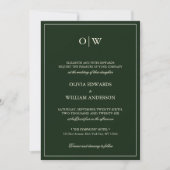 Elegant Minimalist Monogram Wedding Kaart (Voorkant)